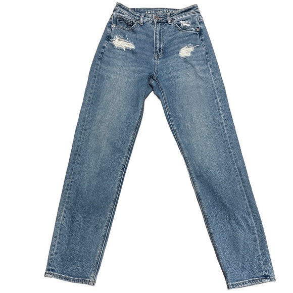 American Eagle Stretch High Rise Straight Leg Mom Jeans, size 0 - Picture 1 of 9